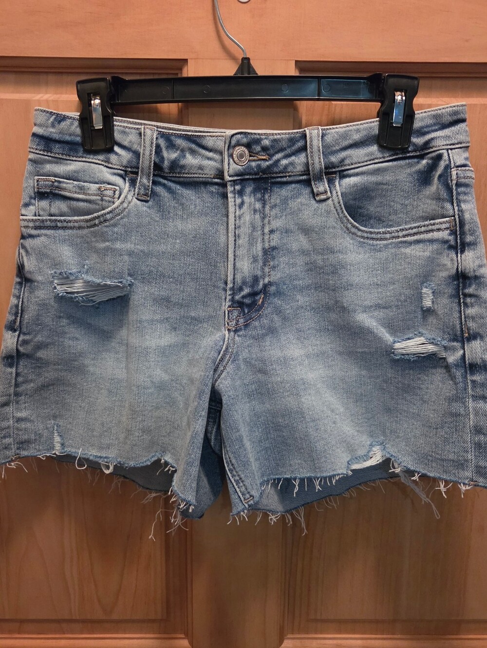 Vervet Blue Raw Distressed Hem Shorts Size Medium
